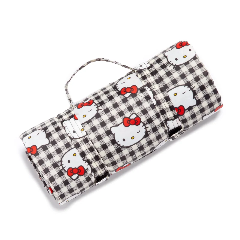 Plush blanket series for extra softness-Hello Kitty x Baggu 50th Anniversary Puffy Picnic Blanket (Black Gingham)