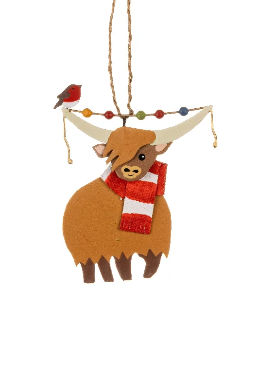 Christmas Decoration for love themes-Highland Cow Christmas Tree Decoration