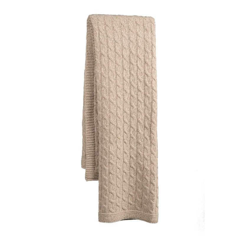 Plush knit blanket series for extra coziness-Blanket Braid Mixed Cashmere