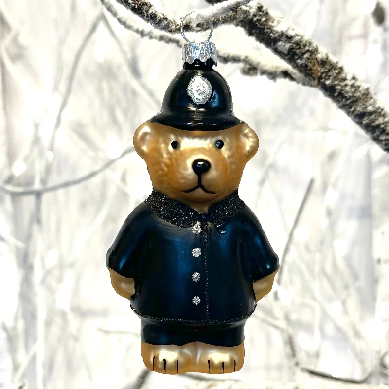 Christmas Decoration for fairy lights-Police Bear Tree Bauble