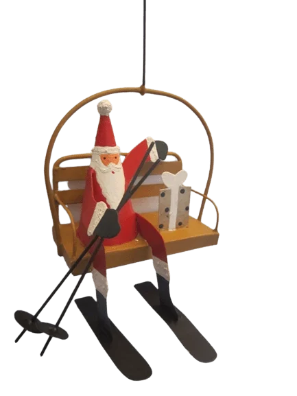 Christmas Decoration for party favors-Santa on Chair Lift Christmas Tree Decoration