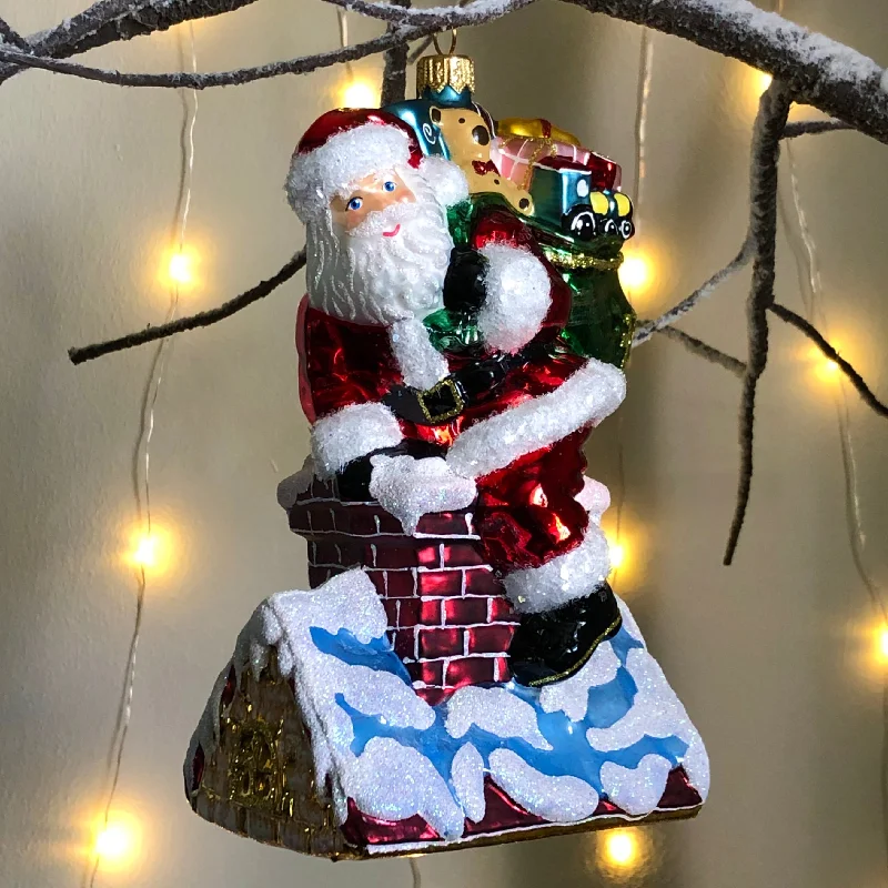 Christmas Decoration for modern elegance-Santa on the Roof Decoration