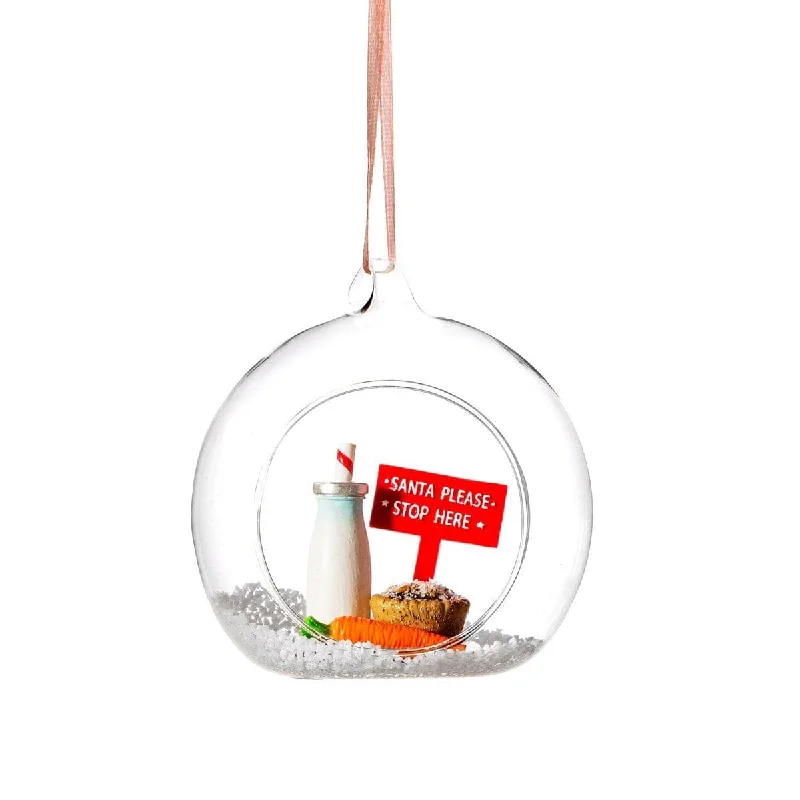 Christmas Decoration for surprise gifts-Santa Please Stop Here Christmas Tree Bauble