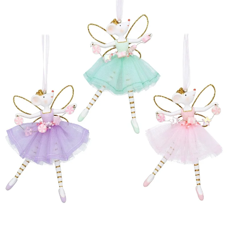 Christmas Decoration for reindeer play-Set of 3 Fairy Mice Christmas Tree Decorations