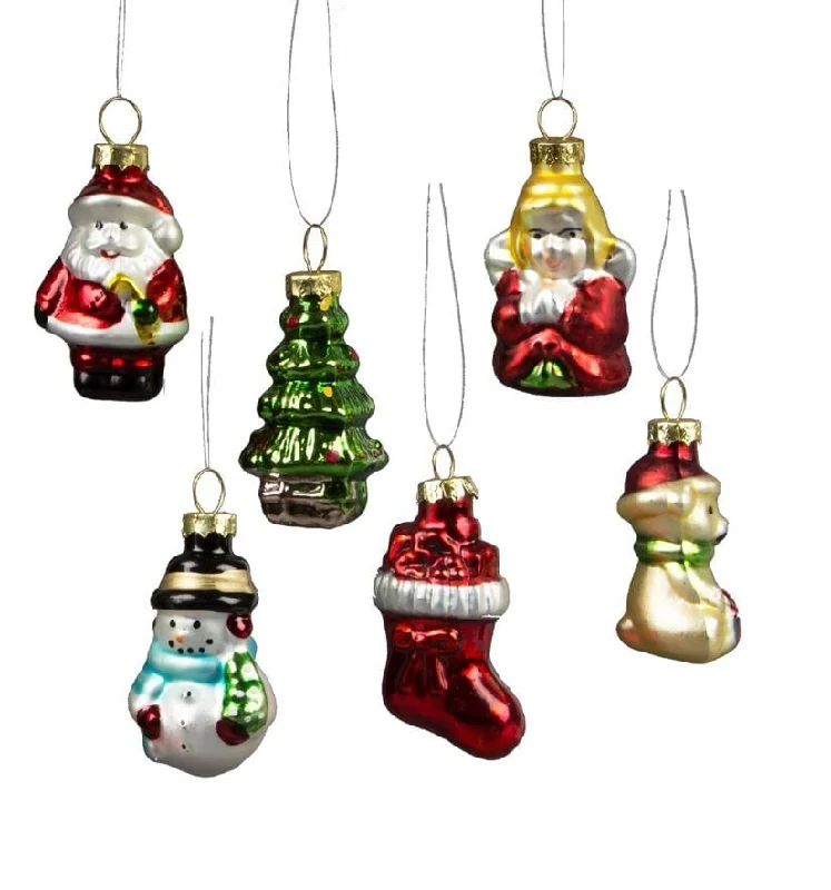 Christmas Decoration for neighborhood joy-Set of 6 Retro Festive Christmas Tree Decorations