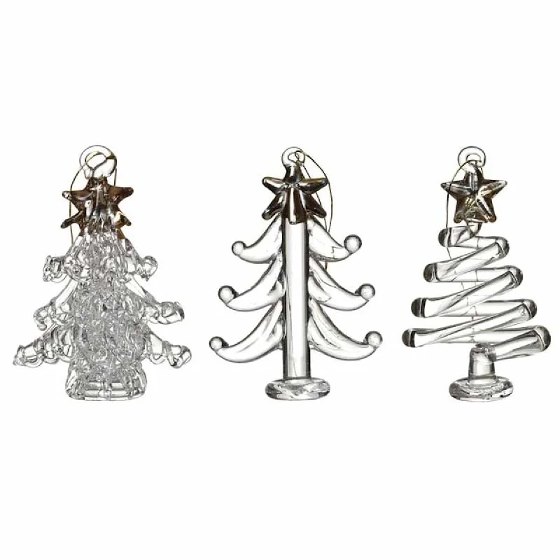 Christmas Decoration for angel figures-Set of Three Glass Christmas Tree Decorations