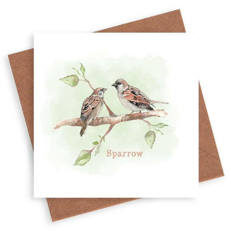 All-season blanket series for versatile comfort-Sparrow Bird Greeting Card - Unique Gift for Nature Lovers