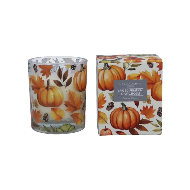 Christmas gift candles with pine scent for a winter touch-Spiced Pumpkin and Patchouli Scented Autumn Candle