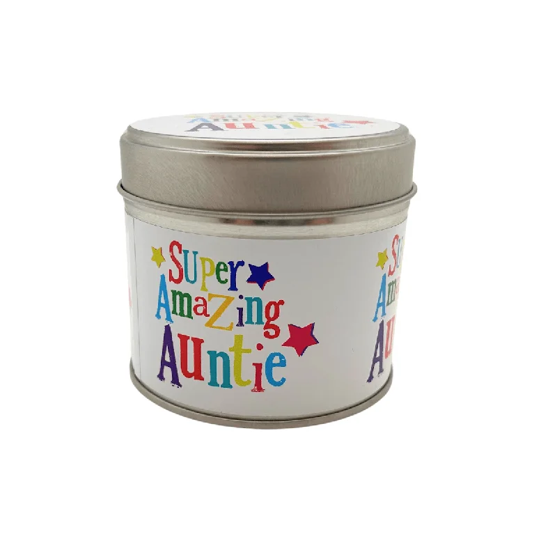 Personalized Christmas gift candles with names or messages-Super Amazing Auntie Scented Candle