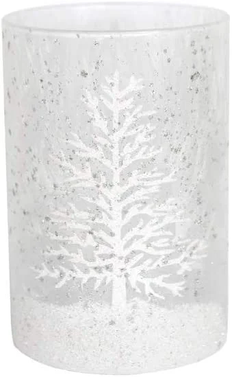 Scented candles for Christmas holiday parties-Tree with White Snow Christmas Candle Holder