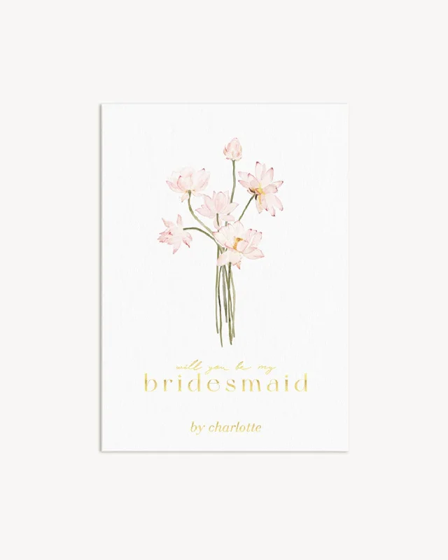 Soft cotton blend blanket series for year-round use-Will You Be My Bridesmaid Greeting Card